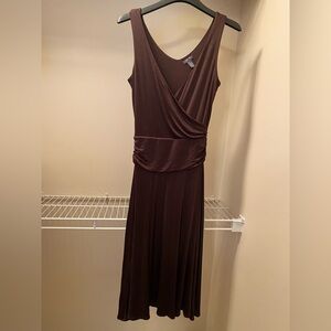 Kenneth Cole Reaction Rich Chocolate Brown Sleeveless Dress Size M